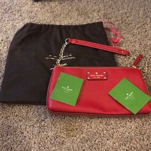 Kate Spade pink red small bag with chain